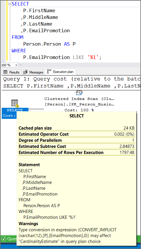 Implicit conversions in Execution Plan