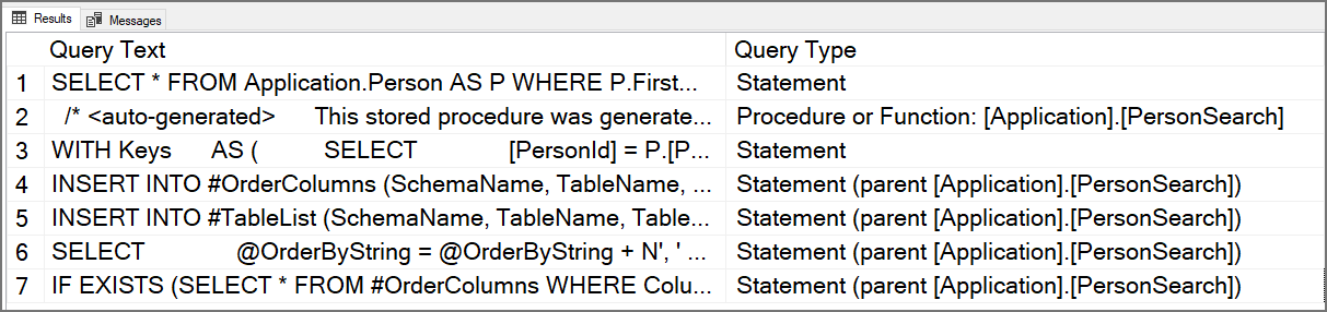 Query Type Statement vs. Parent